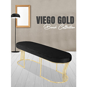 Viego Gold Smooth Bench Puf Antrasit
