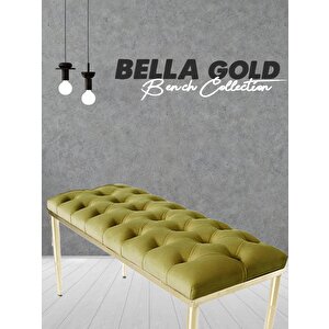 Bella Gold Bench Puf Hardal