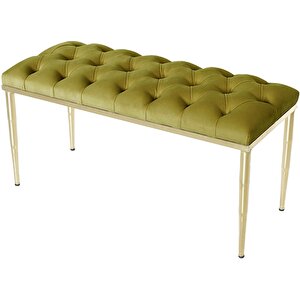 Bella Gold Bench Puf Hardal