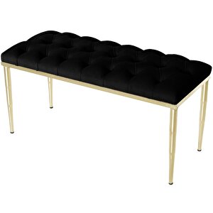 Bella Gold Bench Puf Siyah