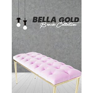 Bella Gold Bench Puf Pembe