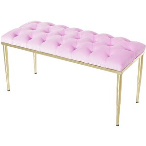 Bella Gold Bench Puf Pembe