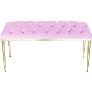 Bella Gold Bench Puf Pembe