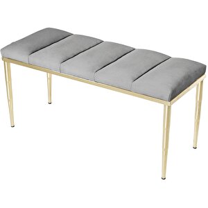 Vesta Gold Bench Puf Gri