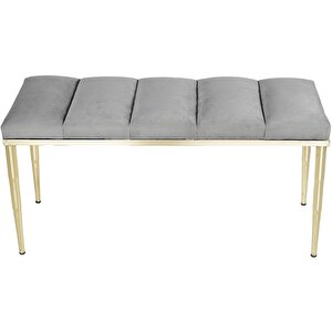 Vesta Gold Bench Puf Gri