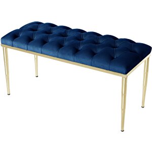 Bella Gold Bench Puf Mavi
