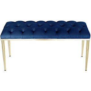 Bella Gold Bench Puf Mavi