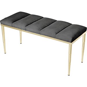 Vesta Gold Bench Puf Antrasit