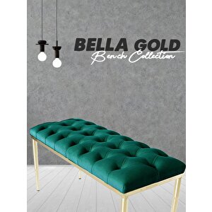 Bella Gold Bench Puf Yeşil