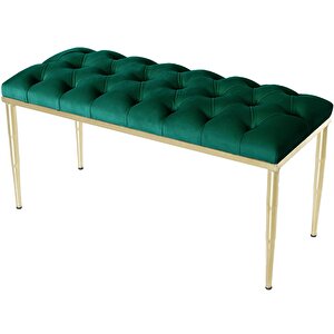 Bella Gold Bench Puf Yeşil
