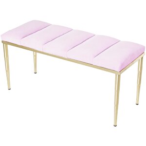 Vesta Gold Bench Puf Pembe