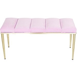 Vesta Gold Bench Puf Pembe