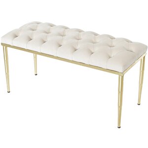 Bella Gold Bench Puf Krem
