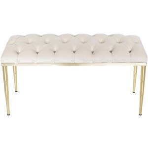 Bella Gold Bench Puf Krem