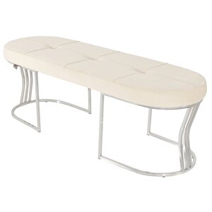 Viego Silver Exclusive Bench Puf Beyaz