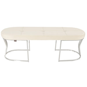 Viego Silver Exclusive Bench Puf Beyaz
