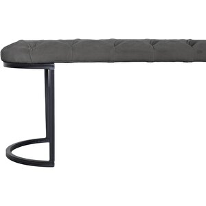 Elisse Siyah Metal Ayaklı Bench Puf Gri