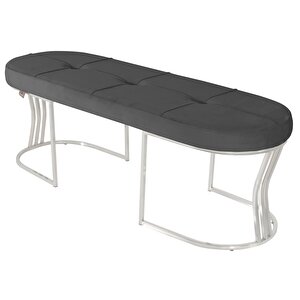 Viego Silver Exclusive Bench Puf Gri