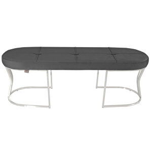 Viego Silver Exclusive Bench Puf Gri