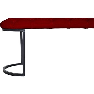 Elisse Siyah Metal Ayaklı Bench Puf