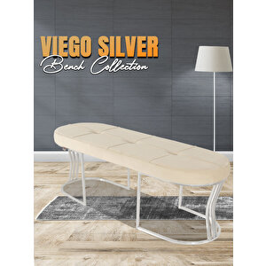 Viego Silver Exclusive Bench Puf Krem