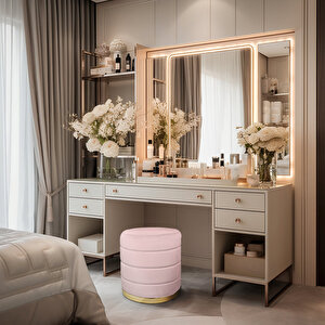 Lungo Roller Gold Luxery Puf Pembe