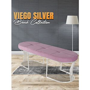 Viego Silver Exclusive Bench Puf Pembe