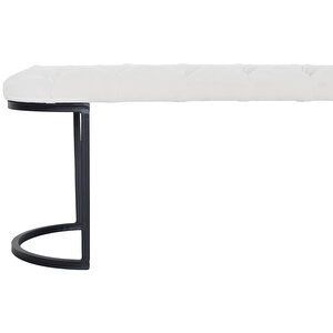 Elisse Siyah Metal Ayaklı Bench Puf