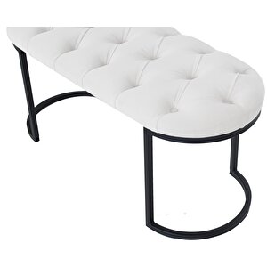 Elisse Siyah Metal Ayaklı Bench Puf