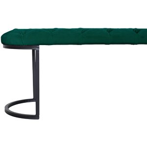 Elisse Siyah Metal Ayaklı Bench Puf