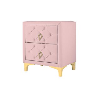 Ruby Gold Komodin, 2 Çekmeceli Pembe