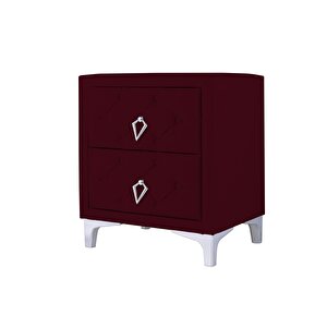 Ruby Gold Komodin, 2 Çekmeceli Bordo