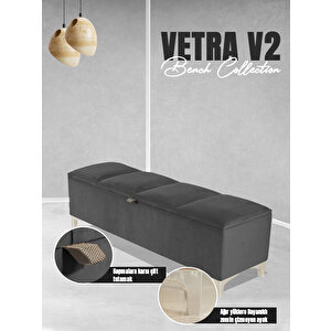 Vetra V2 Sandıklı Bench Puf Gri