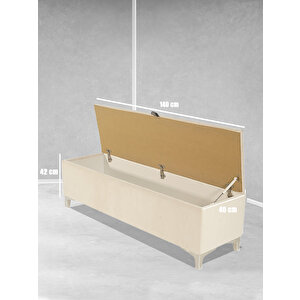 Vetra V2 Sandıklı Bench Puf Beyaz