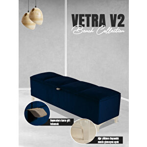 Vetra V2 Sandıklı Bench Puf Mavi