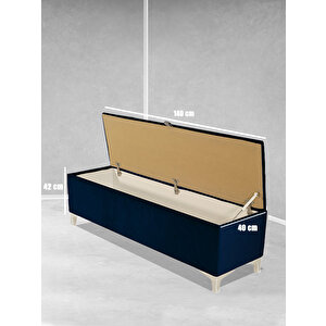 Vetra V2 Sandıklı Bench Puf Mavi