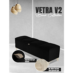 Vetra V2 Sandıklı Bench Puf Siyah