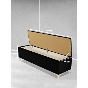Vetra V2 Sandıklı Bench Puf Siyah