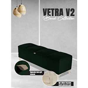Vetra V2 Sandıklı Bench Puf Yeşil