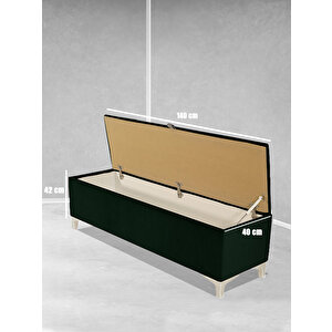 Vetra V2 Sandıklı Bench Puf Yeşil