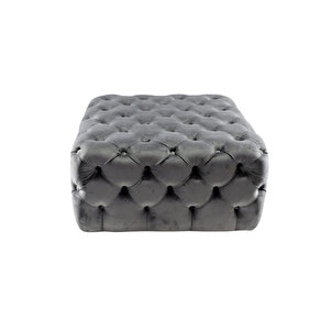 Gazzini Classic Orta Puf, Kare Gri