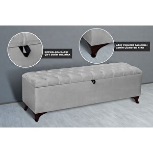 Vetra Sandıklı Bench Puf, Beyaz Beyaz