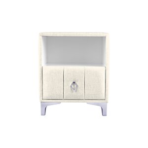 Singular Silver Komodin, Raflı Kırık Beyaz
