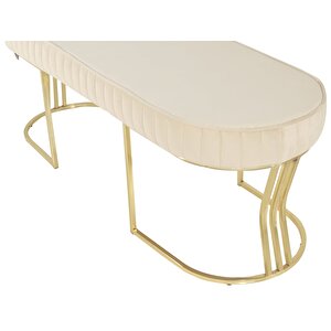Viego Gold Striped Bench Puf