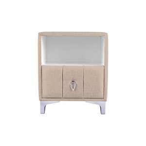 Singular Silver Komodin, Raflı Koyu Bej