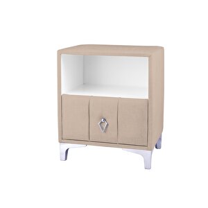 Singular Silver Komodin, Raflı Koyu Bej