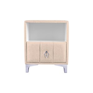 Singular Silver Komodin, Raflı Koyu Krem