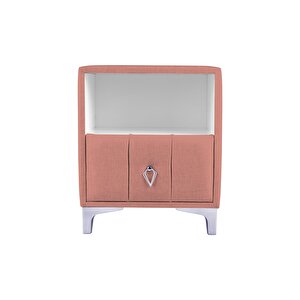 Singular Silver Komodin, Raflı Pudra Pembe