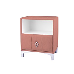 Singular Silver Komodin, Raflı Pudra Pembe