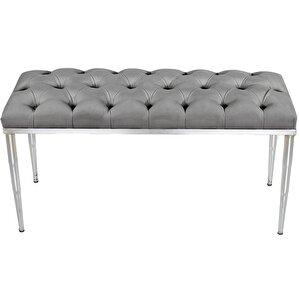 Bella Silver Bench Puf Gri